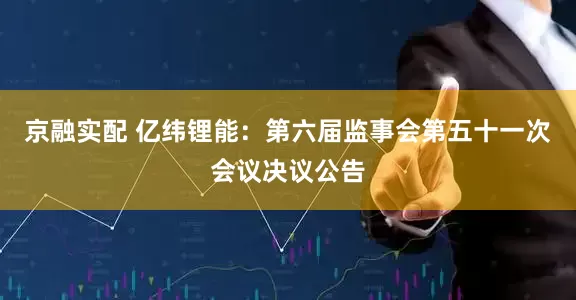 京融实配 亿纬锂能：第六届监事会第五十一次会议决议公告